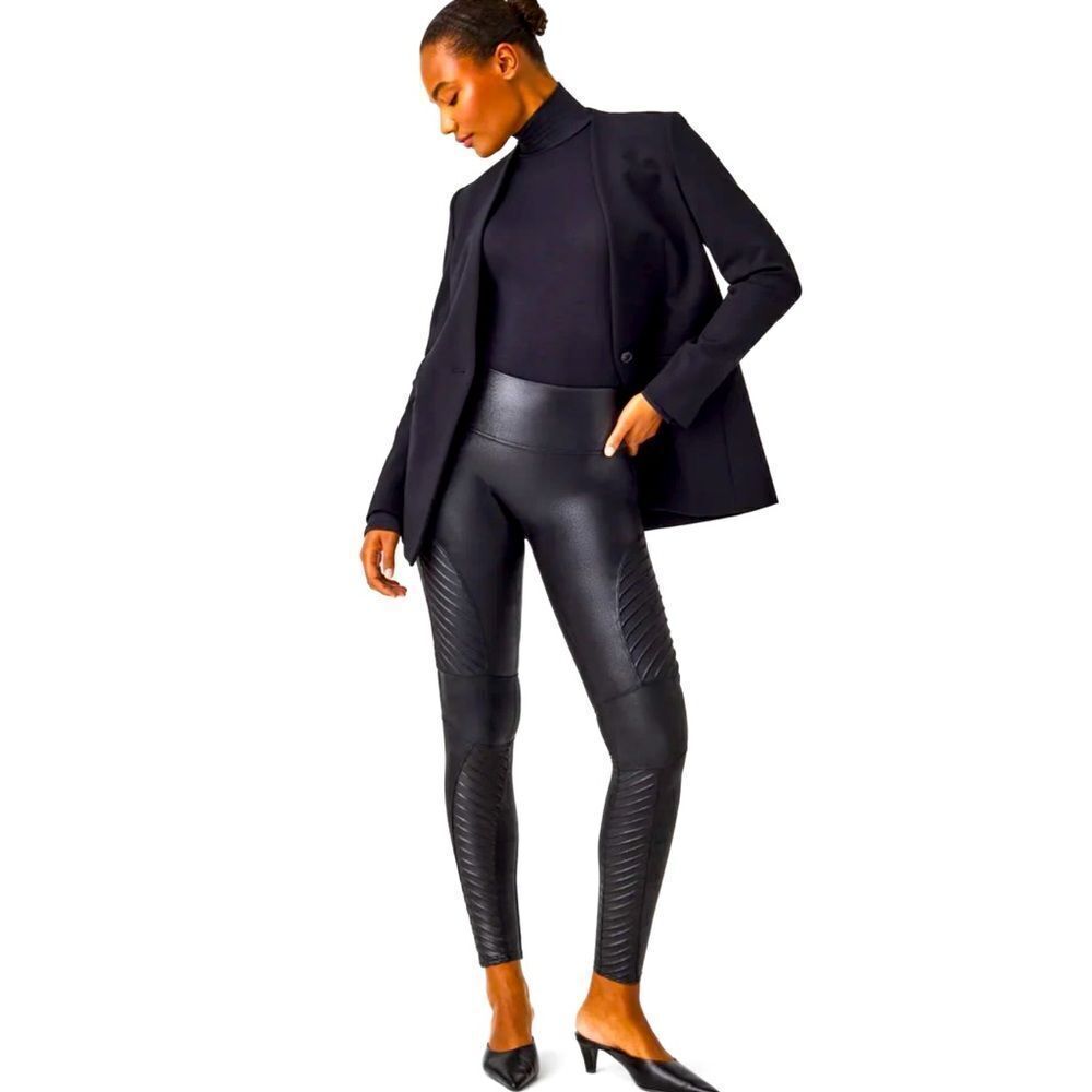 Spanx Faux Leather Motto Leggings